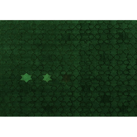Ahgly Company Indoor Rectangle Abstract Green Modern Area Rugs, 4' x 6'
