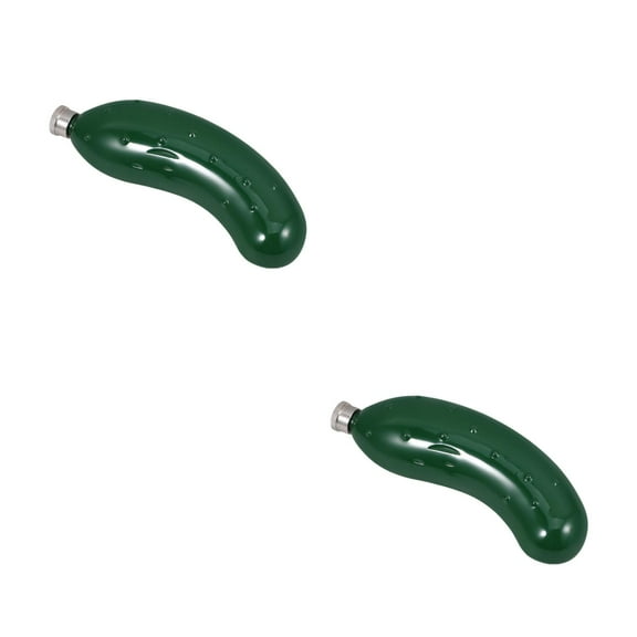 2pcs Stainless Steel Cucumber Flask Pocket Whiskey Bottle Unique For Travel Outdoor Activities And Everyday Use Ideal For Men And Women