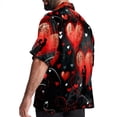 thumbnail image 3 of Valentine's Day Love Men's Short Sleeve Poplin Shirt, Casual Button Down Shirts, Printed Summer Beach Shirt, Unisex Casual Button Down Top, 3 of 6