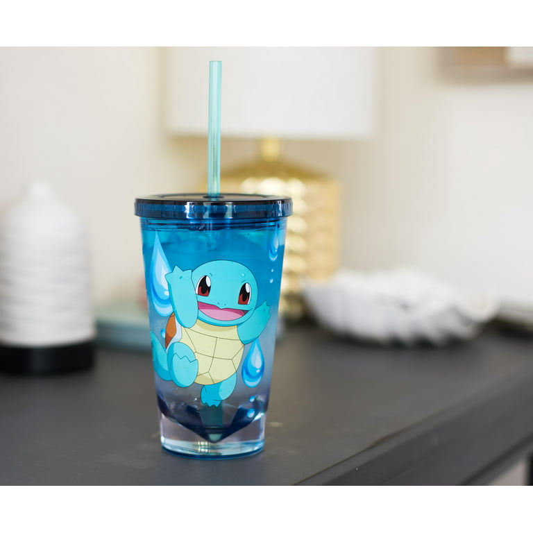Pokemon Squirtle 16oz Plastic Carnival Cup Tumbler with Lid and Reusable  Straw