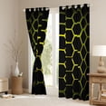 thumbnail image 3 of Feelyou Honeycomb Curtains Pack of 2 (42x84 Each), Yellow Abstract Curtains Blackout, 3 of 6