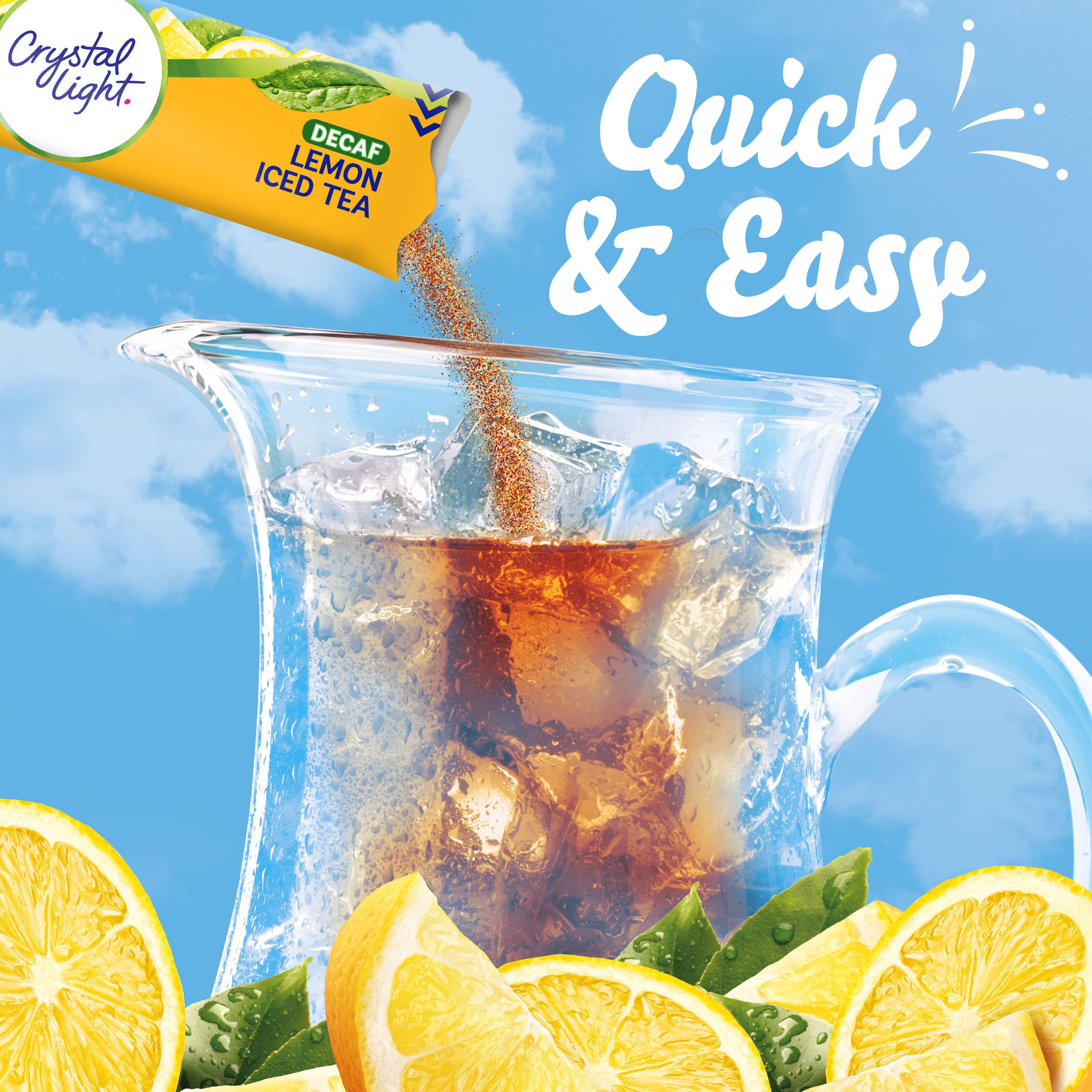 Crystal Light Sugar-Free Decaffeinated Lemon Iced Tea Naturally Flavored Powdered Drink Mix, 6 Count (Pack Of 12)