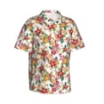 thumbnail image 3 of Xecao Pineapple Flower print Hawaiian shirt - a stylish short-sleeve button-down for men, perfect for casual beach and tropical outings., 3 of 9