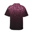 thumbnail image 3 of Daiia Pink Glitter Sparkles A Hawaiian Shirt for Men Gentle Cotton Regular Short Sleeve Casual-3X-Large, 3 of 9