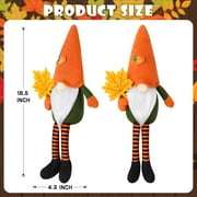 Ayieyill 2 Pack Fall Gnomes Handmade Thanksgiving Gnomes Plush Swedish Gnomes Fall Ornaments with Pumpkin Maple Leaves, Fall Decor Holiday Table Decorations Gifts