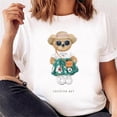 thumbnail image 6 of Casual Cute Bear Trend Cute Style Women‘s Short Sleeve Printed T-shirt Pattern T-shirt Top Fashion Summer Spring Printed Clothin, 6 of 7