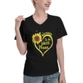 thumbnail image 2 of Blessed To Be Called Nana Sunflower Women'S V Neck T Shirts Black Small, 2 of 5