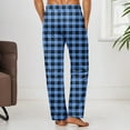 thumbnail image 4 of BOOMNY Mens Pajama Pants Wide Leg Pajamas Pants for Men Plaid Soft Pj Bottoms Pant With Pockets Cozy Homewear Loungewear, 4 of 6