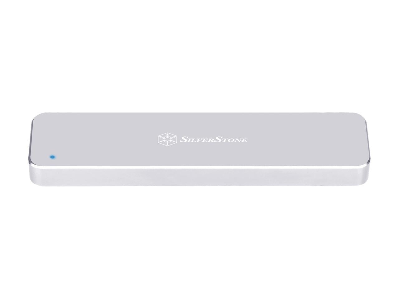 SilverStone Mobile Series SST-MS09S Silver M.2 SATA External SSD Enclosure with USB 3.1 Gen 2
