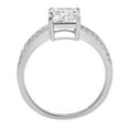 thumbnail image 2 of 2.7 ct Asscher Cut Real Genuine Natural Diamond VS1-VS2 G-H 14K White Gold Promise Wedding Statement Engagement Designer Ring W/ Crystal side stones size 9, 2 of 7