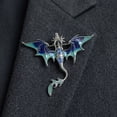 thumbnail image 4 of Brooch Pin Western Dragon Design Zinc Alloy Pin with Rhinestone Inlay Hand-Painted Enamel Glaze Suits Coats Sweaters Badge, 4 of 8