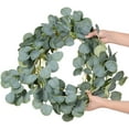 thumbnail image 4 of 6ft Artificial Eucalyptus Garland,Faux Silk Eucalyptus Leaves Hanging Vines Garland Greenery Decor for Party,Home,Wedding Backdrop Arch,Wall,Office (Green,4pcs), 4 of 10