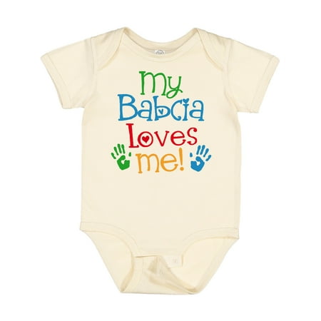 

Inktastic My Babcia Loves Me Gift Baby Boy or Baby Girl Bodysuit