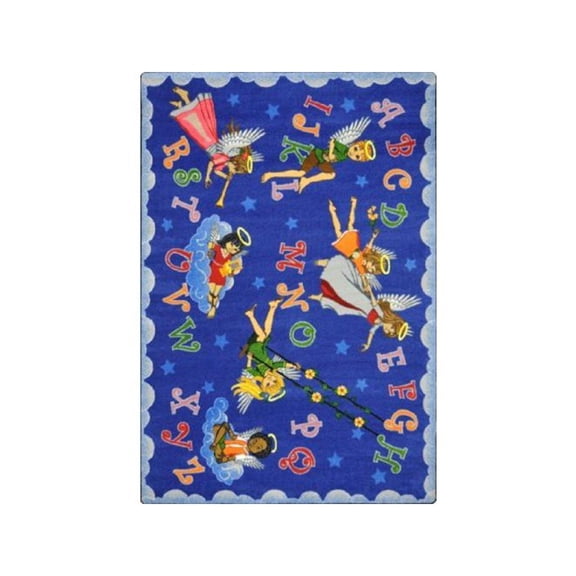 Joy Carpets Kid Essentials Angel Alphabet 7'7" Round Area Rug in Color Multi