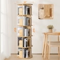 thumbnail image 6 of Rotating Bookshelf, 5 Tiers 360 Spinning Bookshelf Revolving Bookcase Solid Wood Corner Bookshelf Organizer Display Bookshelf, 18" Wide, Natural, 6 of 8
