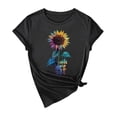thumbnail image 3 of NAMTYQX Basic Tees for Women Oversized Light Basic Bedrucktes Short Sleeve Relaxed Fit Crewneck Pattern Breathable Women's Summer Tops Black Size XL, 3 of 5