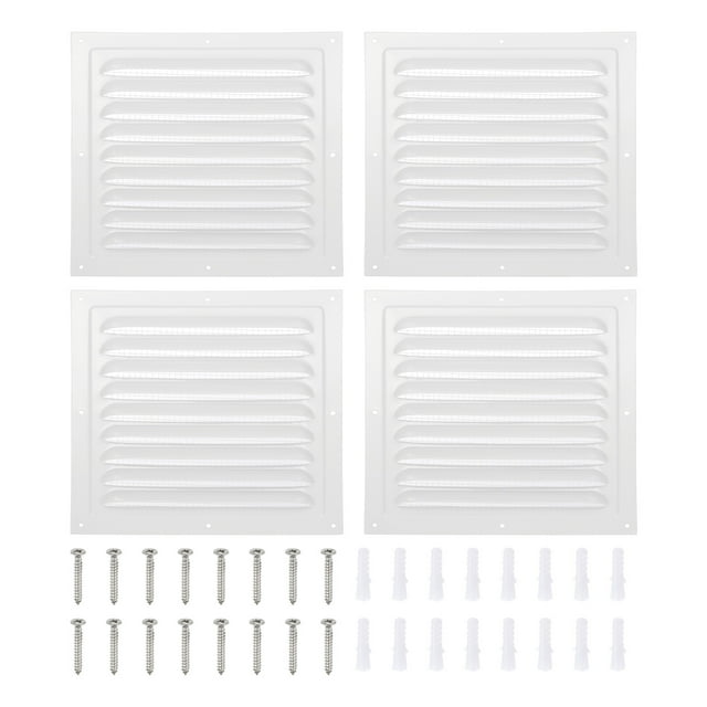 Rejillas de ventilación Uxcell para áticos y sofitos, cubiertas de ventilación de aire HVAC de aleación de aluminio rectangulares 12x12