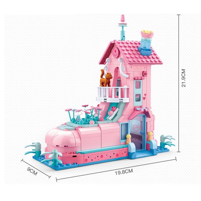 Bloques de construcción de Castillo de princesa para niñas, juguete de ladrillos para armar carruaje real, casa del árbol, autobús rosa, ideal para regalo, Amigos de la ciudad