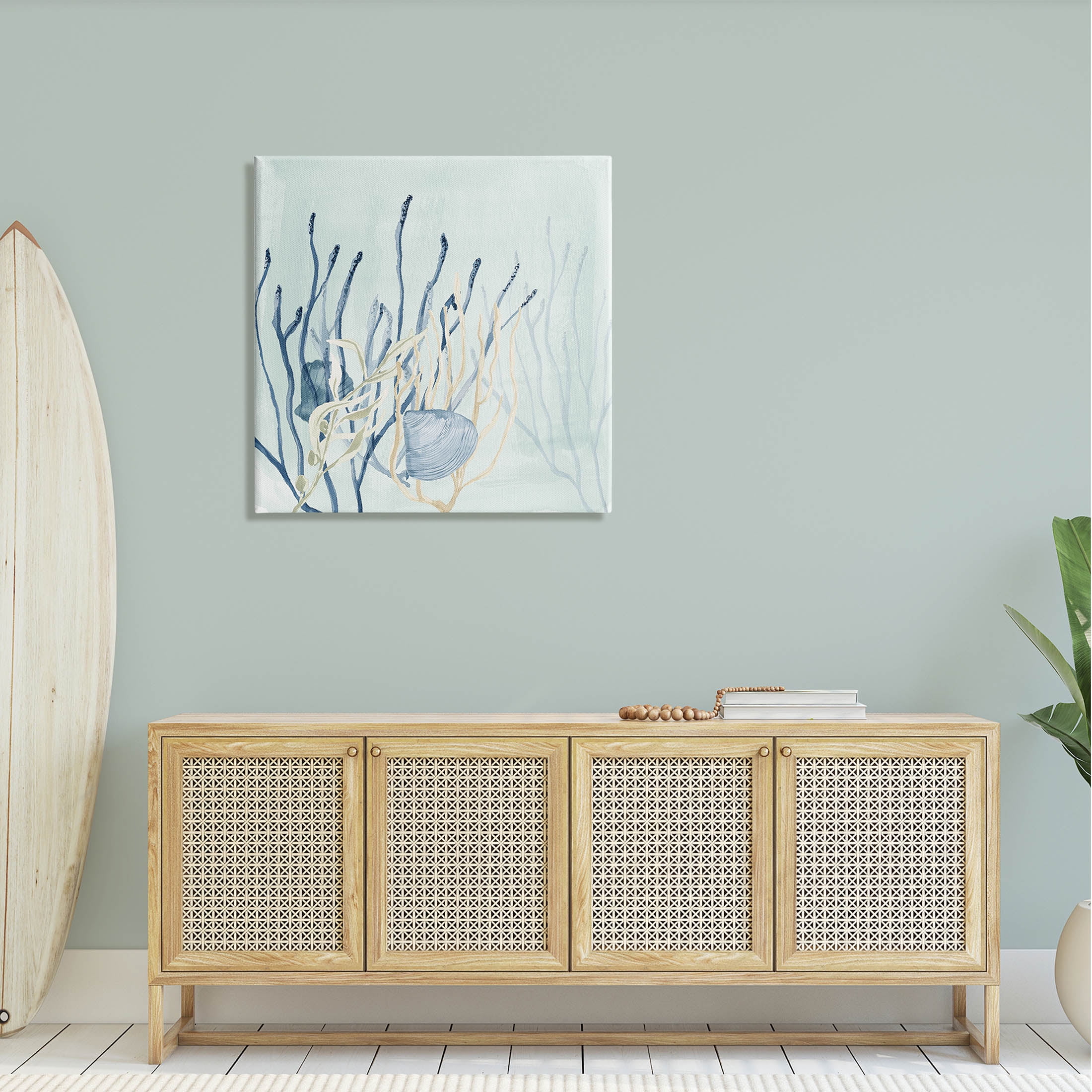 Layered Seashells Coral Underwater Animals & Insects Graphic Art Gallery Wrapped Canvas Print Wall Art