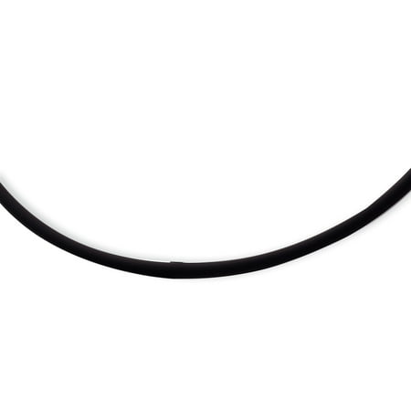 4mm Round Black Rubber Necklace - Sterling Silver 16inch 4mm Black Rubber Cord Necklace