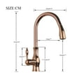 thumbnail image 6 of Rose Gold Pull Out Kitchen Faucet Sprayer Head Black Brass Hot Cold Water Mixer Tap Deck Mounted Crane Single Handle, 6 of 12