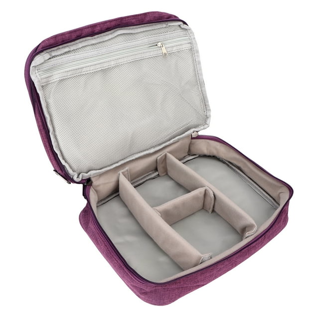 Bolsa de viaje para maquillaje BuyWeekMX grande color Púrpura
