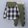 thumbnail image 4 of xaweyi Kids Boys Hooded Plaid Shirt Jacket and Sweatpants 2 Piece Matching Outfit Casual School Wear,Sizes 6 Years, 4 of 9
