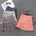 thumbnail image 5 of Gyratedream Toddler Girls Pleated Plaid Skirt High Waist Skort Shorts Little Kid Girls Skirt Skater Tennis Uniform Skirts, 5 of 5