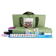 C&H Solutions American Mahjong Set,Mahjong Tiles Set,Green PU Carrying Bag,166 Premium Tiles,4 All-in-One Rack/Pushers,Western Mahjong with English Manual(Ma Jong,Mah-Jongg, Majiang)