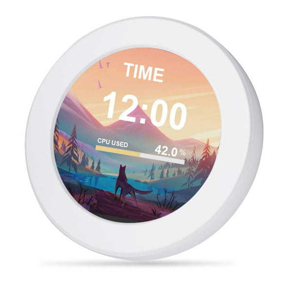 Mistaha 2.1-inch White Water-cooled Secondary Screen with IPS Display for Monitoring CPU Usage and Temperature - Aluminum Alloy Shell, Resolution 480x480