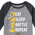 thumbnail image 3 of Pokémon - Eat Sleep Battle Repeat - Youth Raglan Graphic T- Shirt, 3 of 5
