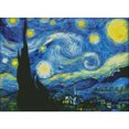 thumbnail image 1 of (F429) Hilo Algodón Ecológico 11CT Impresión 3 Hebras 59x45CM Kit Serie Paisaje Punto Cruz Cielo Estrellado Van Gogh, 1 of 10