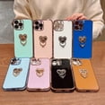 thumbnail image 2 of Sleek Light Thin Soft TPU Phone Case for iPhone X XR XS Max 8 7 Plus Fashion Love Heart Shaped Finger Ring Holder Shockproof Bumper Protector Cover(Purple,XS Max), 2 of 8