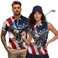 thumbnail image 2 of HUIACONG Couples 4th of July Shirts Sleeveless Golf Tops for Women Breathable Mens Short Sleeve Golf Shirt 1/4 Zip Moisture Wicking Quick Dry Lightweight Outdoor Sports Wear Man S, 2 of 7