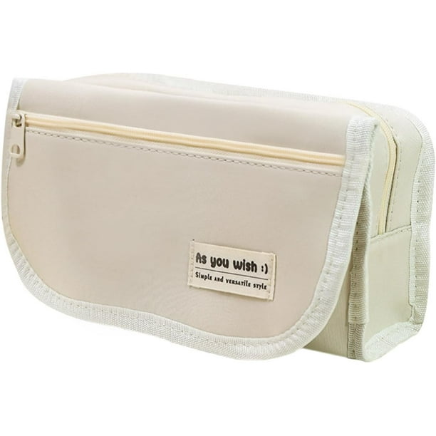 Estuche de gran capacidad para lápices, bolsa para lápices con 4 compartimentos, organizador portátil de lona con cremallera para niños, niñas, adultos y estudiantes (verde)