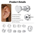 thumbnail image 6 of Briana Williams Hypoallergenic Surgical Steel Earrings for Sensitive Ears-20G Flat Back Earrings for Women Men-Small Stainless Steel Earrings Studs Hoop Cartilage Earring, 6 of 6
