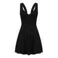 thumbnail image 6 of DHFJKG Dresses For Women Summer V Neck Sleeveless Sexy Stretchy Solid Color Party Mini Dress A Line Formal Casual Wear Spaghetti Strap Versatile Dresses, 6 of 8