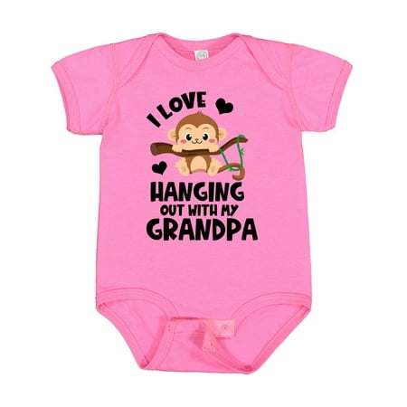 

Inktastic Monkey I Love Hanging out with My Grandpa Gift Baby Boy or Baby Girl Bodysuit