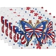 thumbnail image 2 of shyuyusa 4 Piece Patriotic Linen Placemat Set Heat Resistant Table Mats For Kitchen Dining Room Decor, 2 of 6