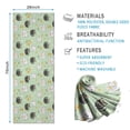 thumbnail image 2 of 70x26 Inch Yoga Towel, Sweat Absorbent Non-Slip Mat for Hot Yoga, Pilates & Fitness,Cat Floral Daisy Green Pattern, 2 of 5