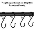 thumbnail image 4 of HEQUSIGNS 30Pcs 3.7inch Heavy Duty Rustproof Safety Buckle S Hook, Black Design S Hooks for Kitchen Utensil and Closet Rod, Hanging Plants, Pots and Pans, Bathroom, Bags(Black), 4 of 7