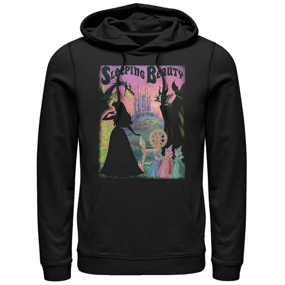 Men's Sleeping Beauty Silhouettes  Pull Over Hoodie Black Small