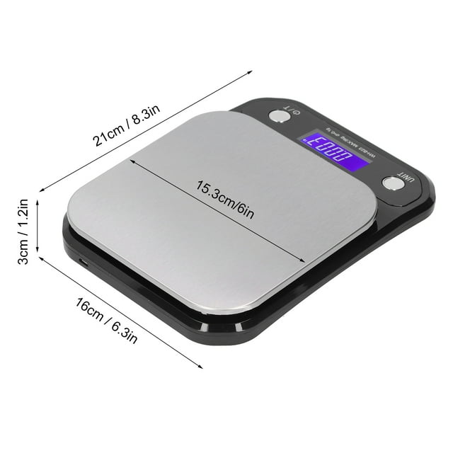 Báscula para alimentos báscula electrónica antideslizante digital de acero inoxidable 16 x 21 x 3 cm para el hogar ANGGREK Otros