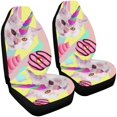 thumbnail image 2 of ABPHQTO Juego de 2 fundas para asientos de coche Cat Unicorn Donut Protector universal para asientos delanteros de coche para coche, SUV Sedan, camión, 2 of 3