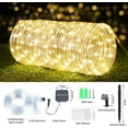 thumbnail image 4 of B Solar Rope Lights, 33ft 100LED Solar String Lights, 8 Modes Waterproof Solar Powered Outdoor Light, Flexible Clear Tube Light for Garden, Backyard, Patio, Deck, Porch, Pool,Tree Decor - Warm White, 4 of 14