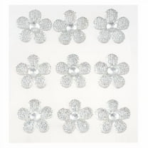 12 Packs: 9 ct. (108 total) Clear Sugar Stone Flower Stickers by Recollections
