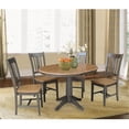 thumbnail image 3 of 36" Round Wood Extension Dining Table with 4 Chairs in Hickory/Washed Coal, 3 of 6