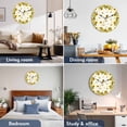 thumbnail image 2 of Wall Clock 10 Inch Farmhouse Sunflowers Floral Print Round Silent Decorative Wall Clocks Battery Operated for Living Room Bedroom Kitchen Classroom Decor, Beige,Small, 2 of 7