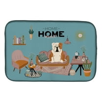 Fawn White English Bulldog Sweet Home Dish Drying Mat