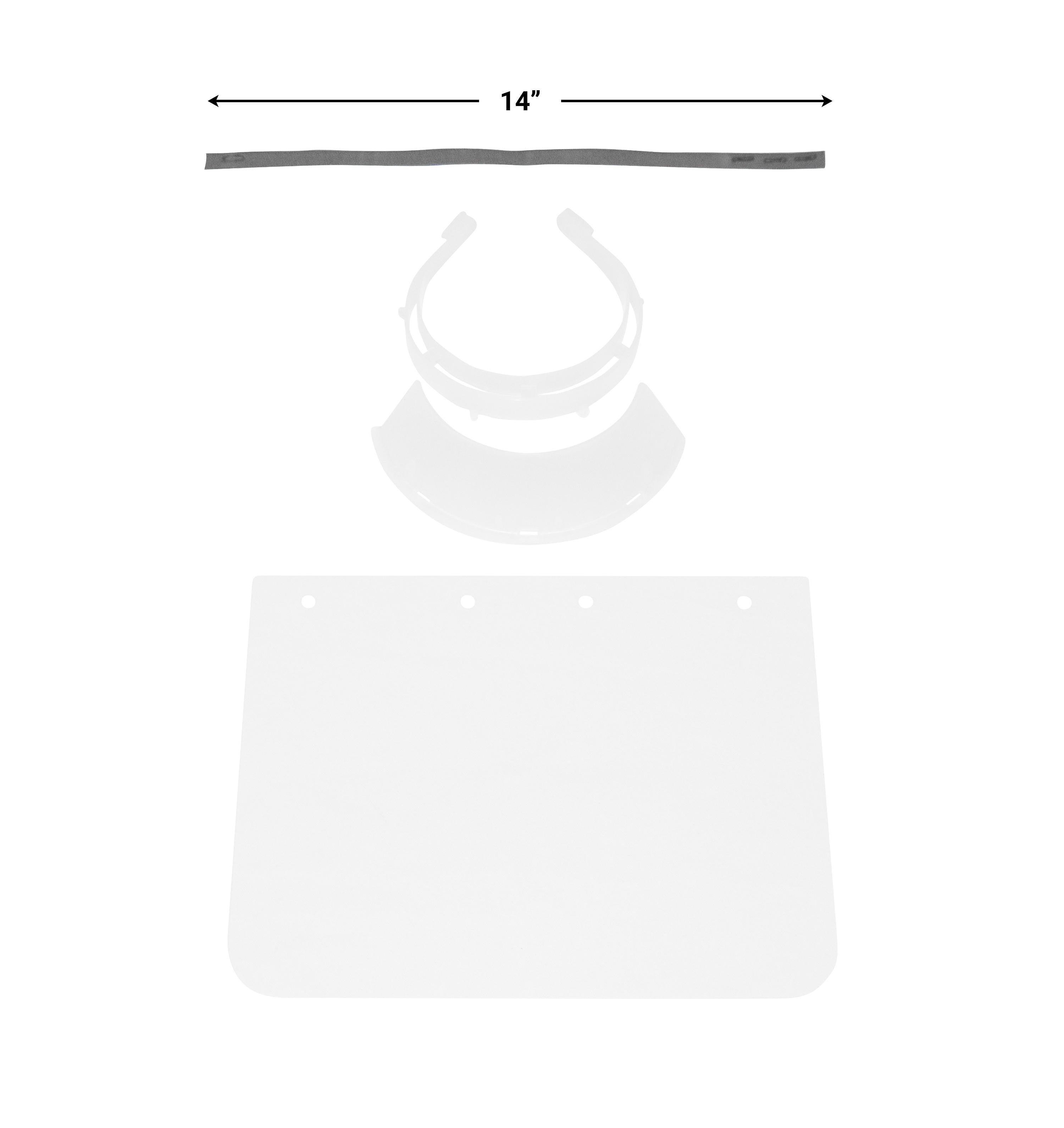 Reusable Personal Face Protection Headband with 10L" x 10.5H"crystal clear PET film face shield - Non-Medical